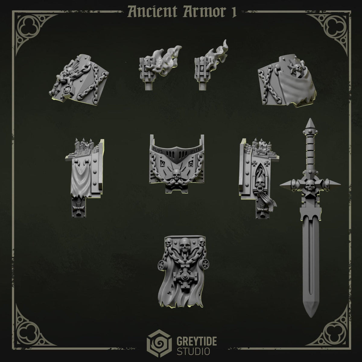 Eternal Pilgrims Ancient Armor Upgrade Bits Set for Wargames & Skirmish Tabletop 3d Printed
