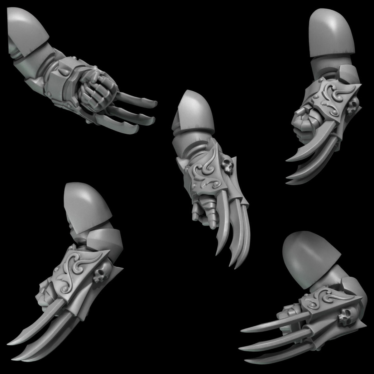 Crimson Lords Claws 2 Kit Bash Bits Set for Wargames & Skirmish Tabletop 3d Printed