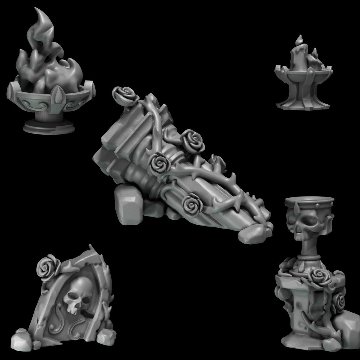 Crimson Lords Basing Bits 2 Kit Bash Set for Wargames & Skirmish Tabletop 3d Printed