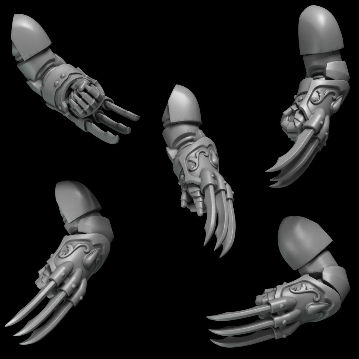 Crimson Lords Claws 1 Kit Bash Bits Set for Wargames & Skirmish Tabletop 3d Printed