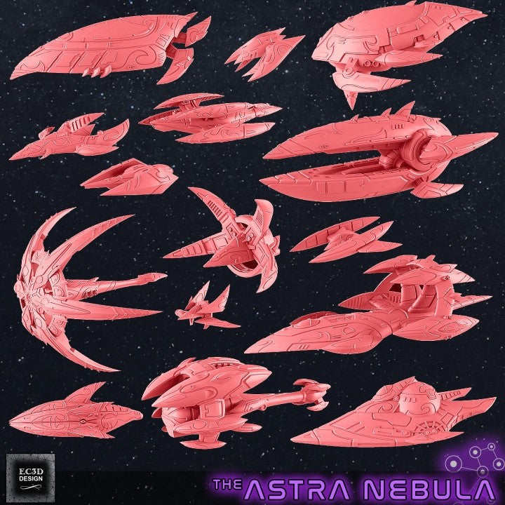 The Astra Nebula K'Shellik Fleet - Starship Resin Miniatures - Sci-Fi Space