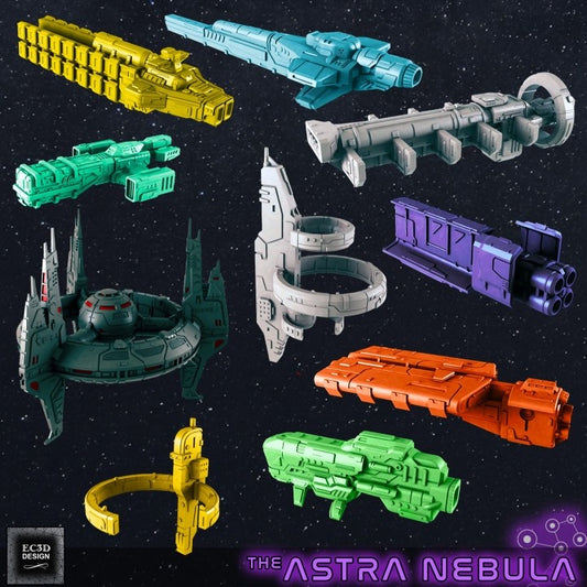 The Astra Nebula Civilian Fleet 1 - Starship Resin Miniatures - Sci-Fi Space