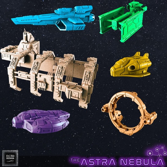 The Astra Nebula Civilian Fleet 3 - Starship Resin Miniatures - Sci-Fi Space