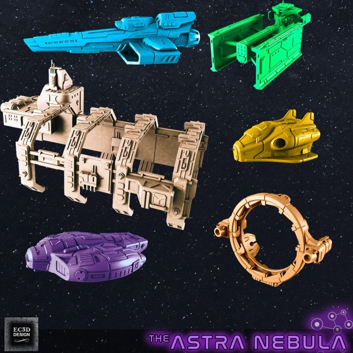 The Astra Nebula Civilian Fleet 3 - Starship Resin Miniatures - Sci-Fi Space