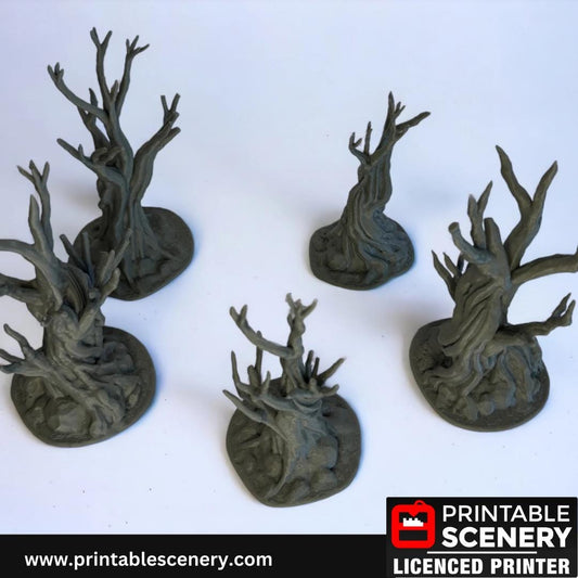 Gnarly Tree Scatter Terrain, Miniature Forest, Tabletop Gaming, 28mm, Winterdale, Printable Scenery, 3d Print