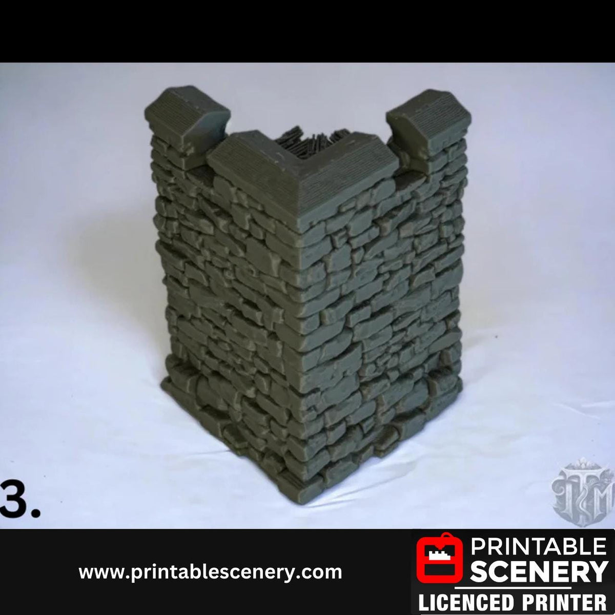 Additional Pieces for Medieval Stone Fort Walls, Terrain for DND and Tabletop Games, TTRPG, 28mm, 32mm, Country and King, Castle (Add On)