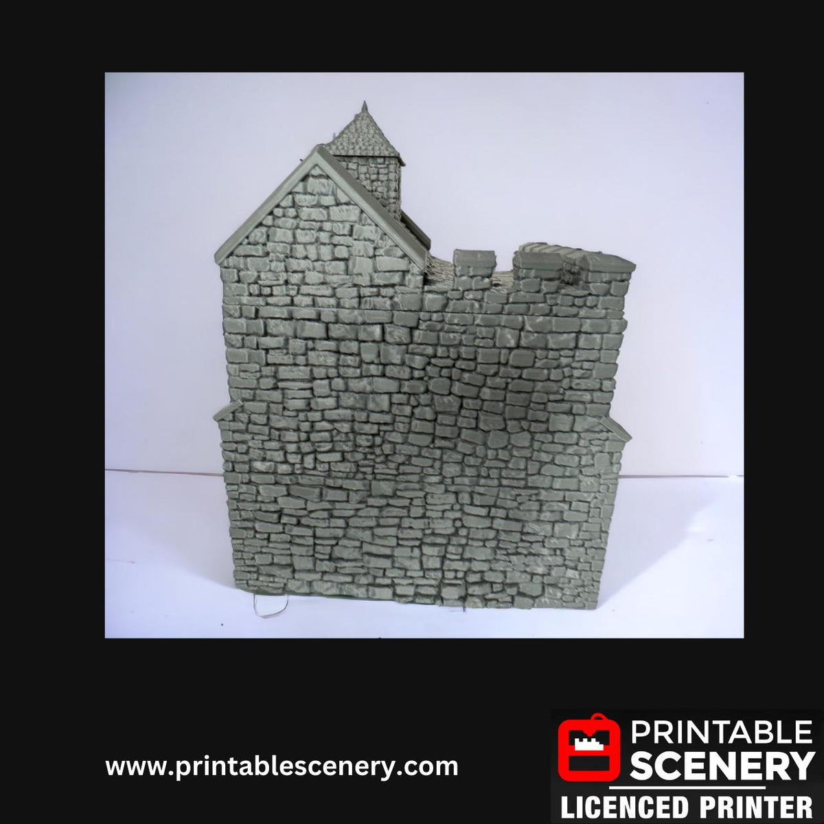 Medieval Stone Castle - Norman Stone Keep, Terrain for DND and Tabletop Games, TTRPG, 28mm, 32mm, Country and King, fort, WWII