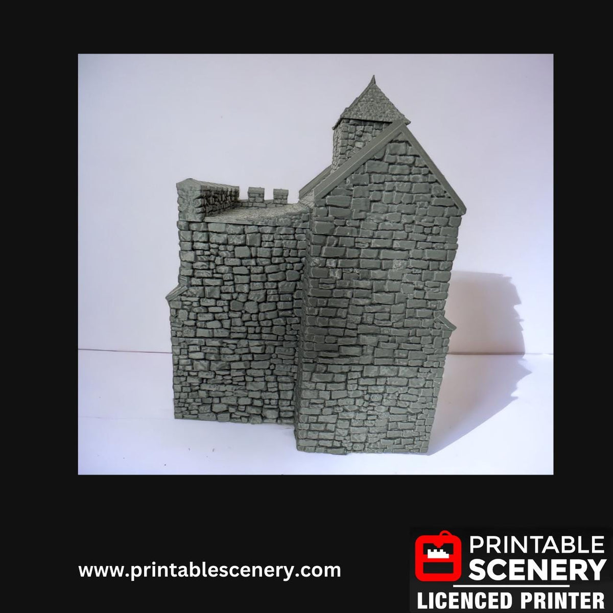 Medieval Stone Castle - Norman Stone Keep, Terrain for DND and Tabletop Games, TTRPG, 28mm, 32mm, Country and King, fort, WWII