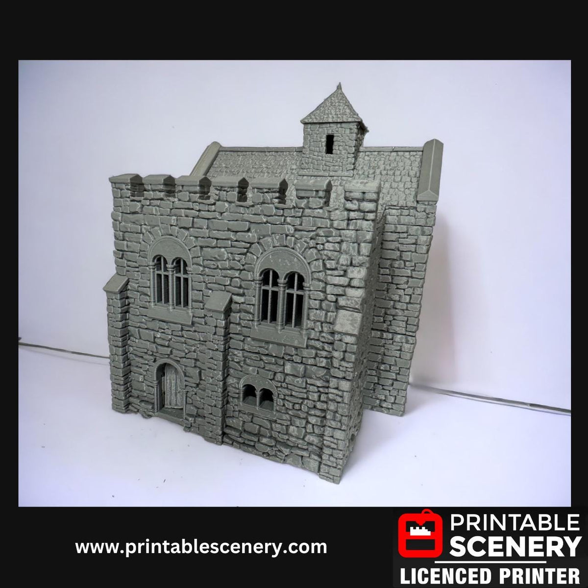 Medieval Stone Castle - Norman Stone Keep, Terrain for DND and Tabletop Games, TTRPG, 28mm, 32mm, Country and King, fort, WWII