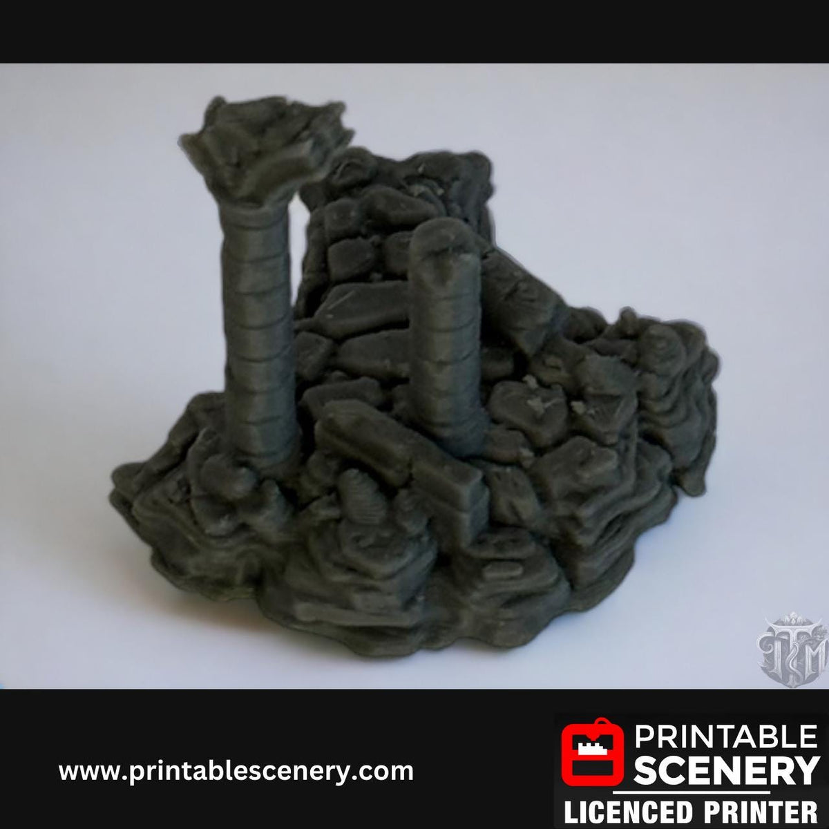 Ancient Ruins Scatter Terrain Set for DND, Roleplay, and Tabletop Games - Detailed Stone Structures for Immersive Adventures