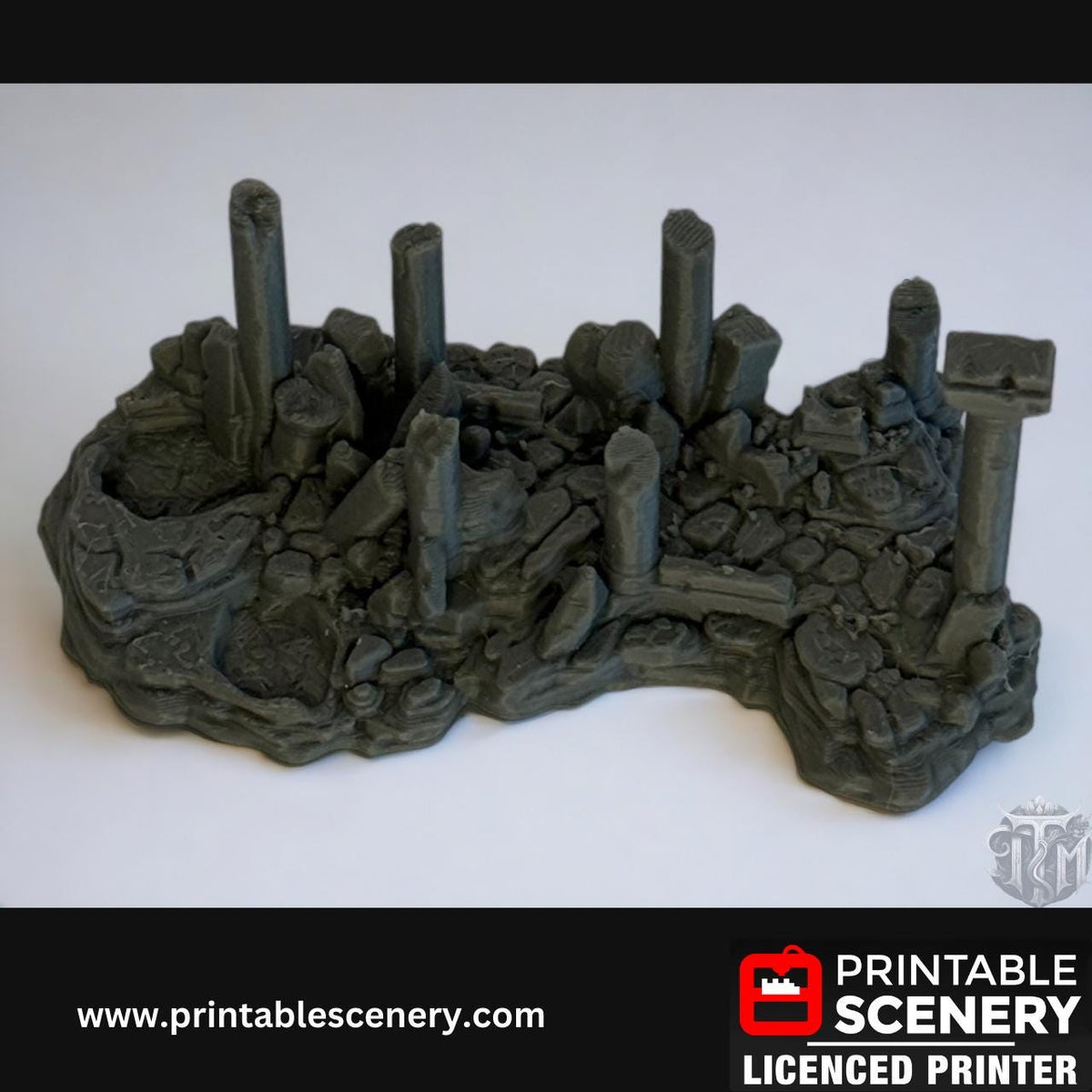 Ancient Ruins Scatter Terrain Set for DND, Roleplay, and Tabletop Games - Detailed Stone Structures for Immersive Adventures
