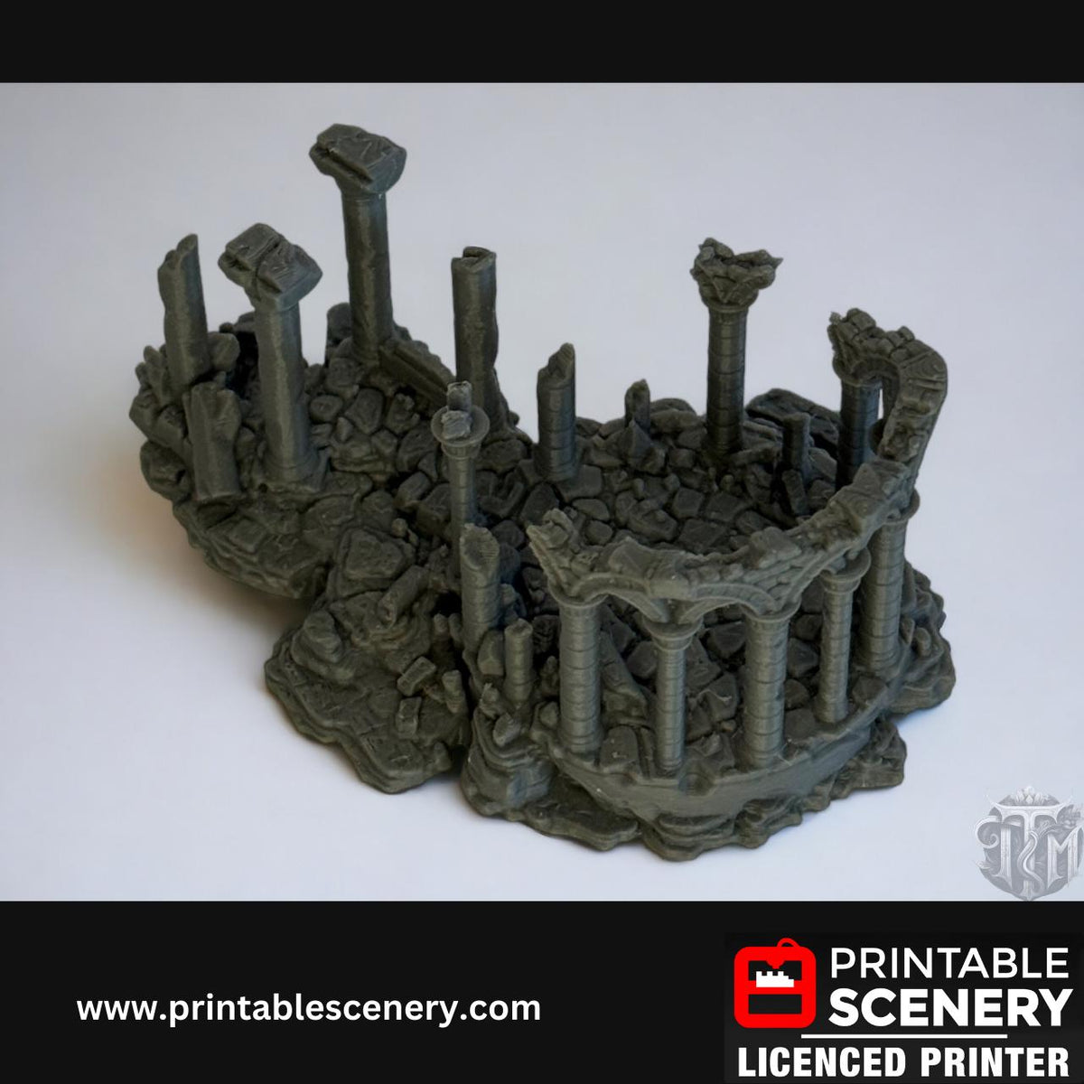 Ancient Ruins Scatter Terrain Set for DND, Roleplay, and Tabletop Games - Detailed Stone Structures for Immersive Adventures