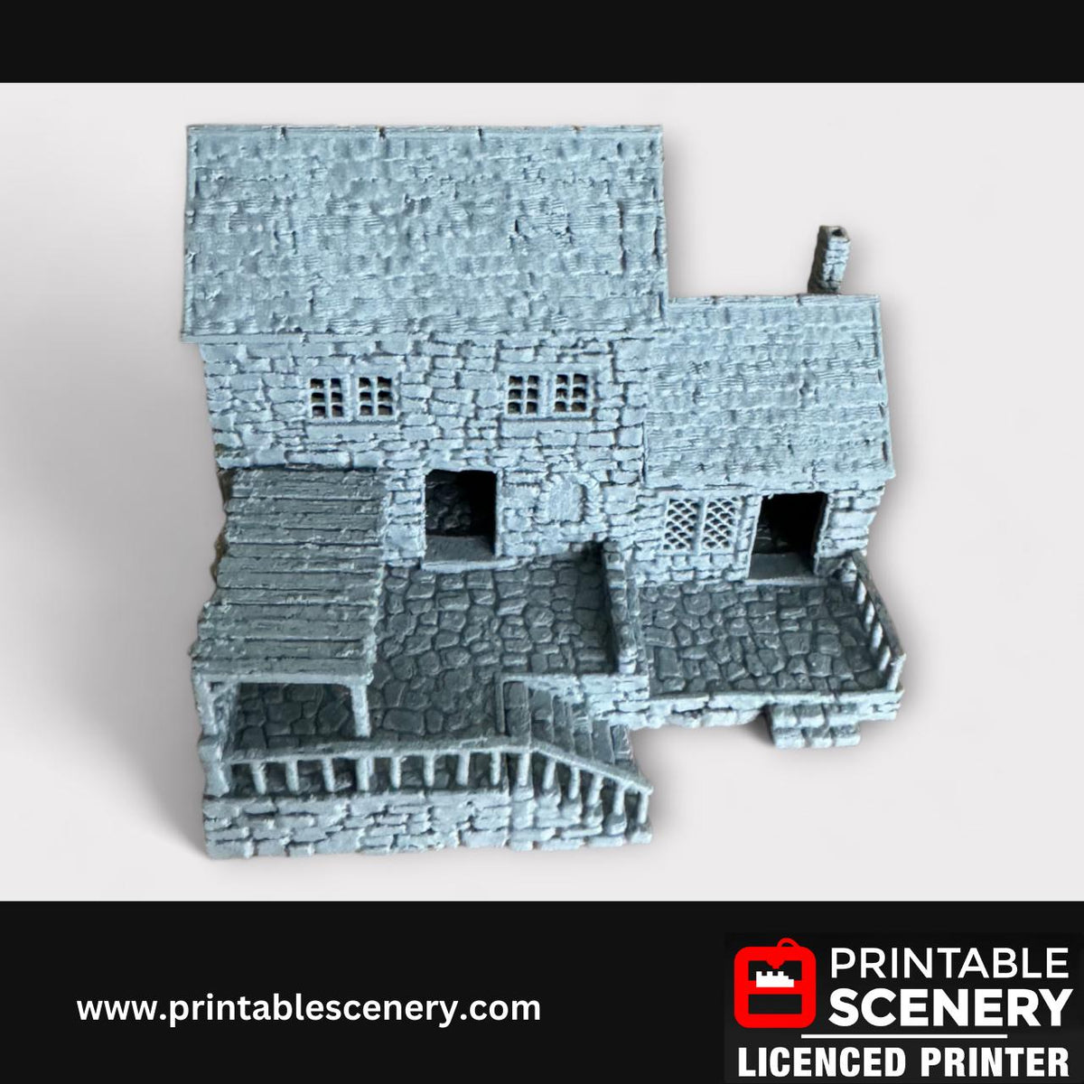 Medieval Stone Bakers House, Terrain for DND and Tabletop Games, TTRPG, 28mm, 32mm, Country and King, fort, Printable Scenery