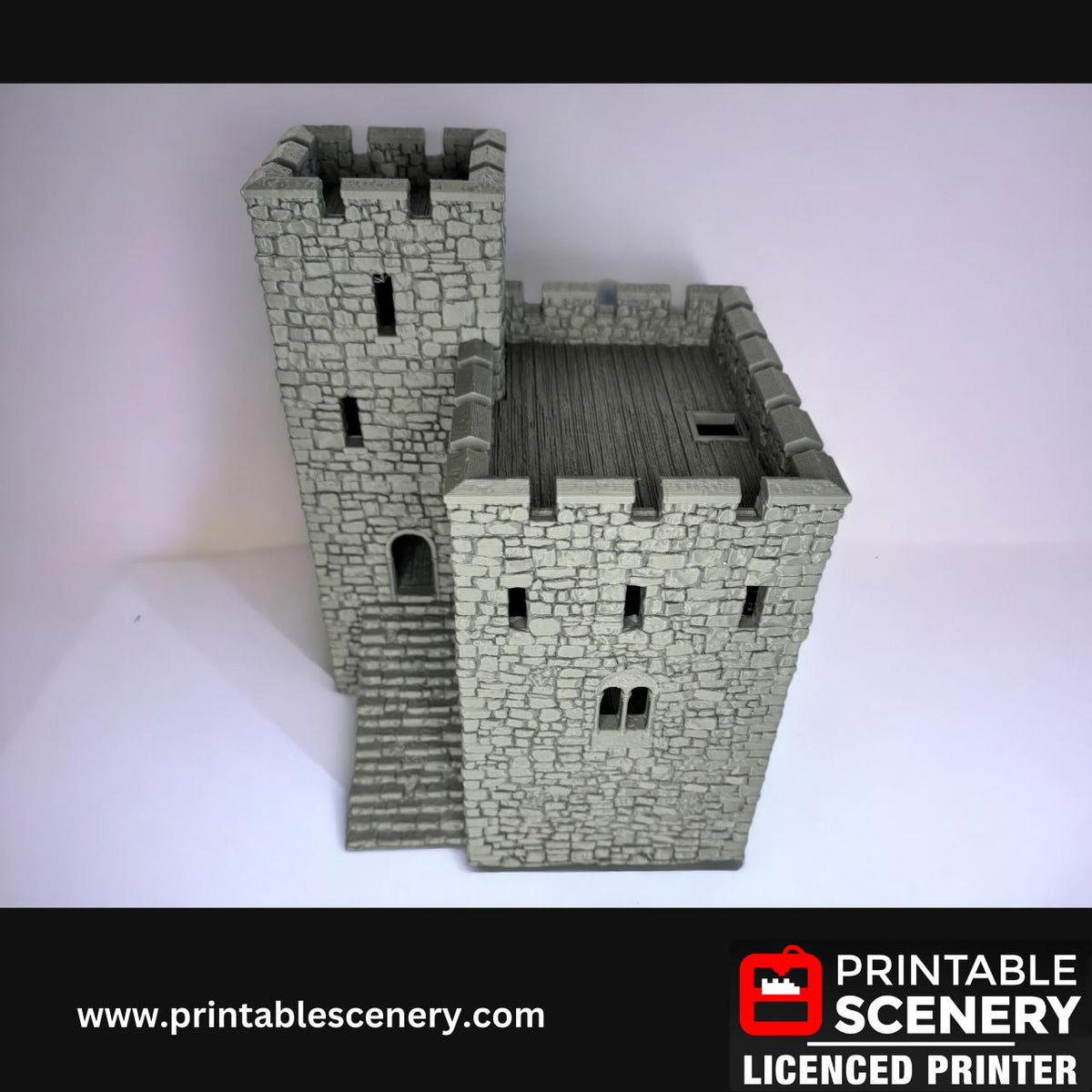 Medieval Stone Castle - Terrain for DND and Tabletop Games, TTRPG, 28mm, 32mm, Country and King, fort