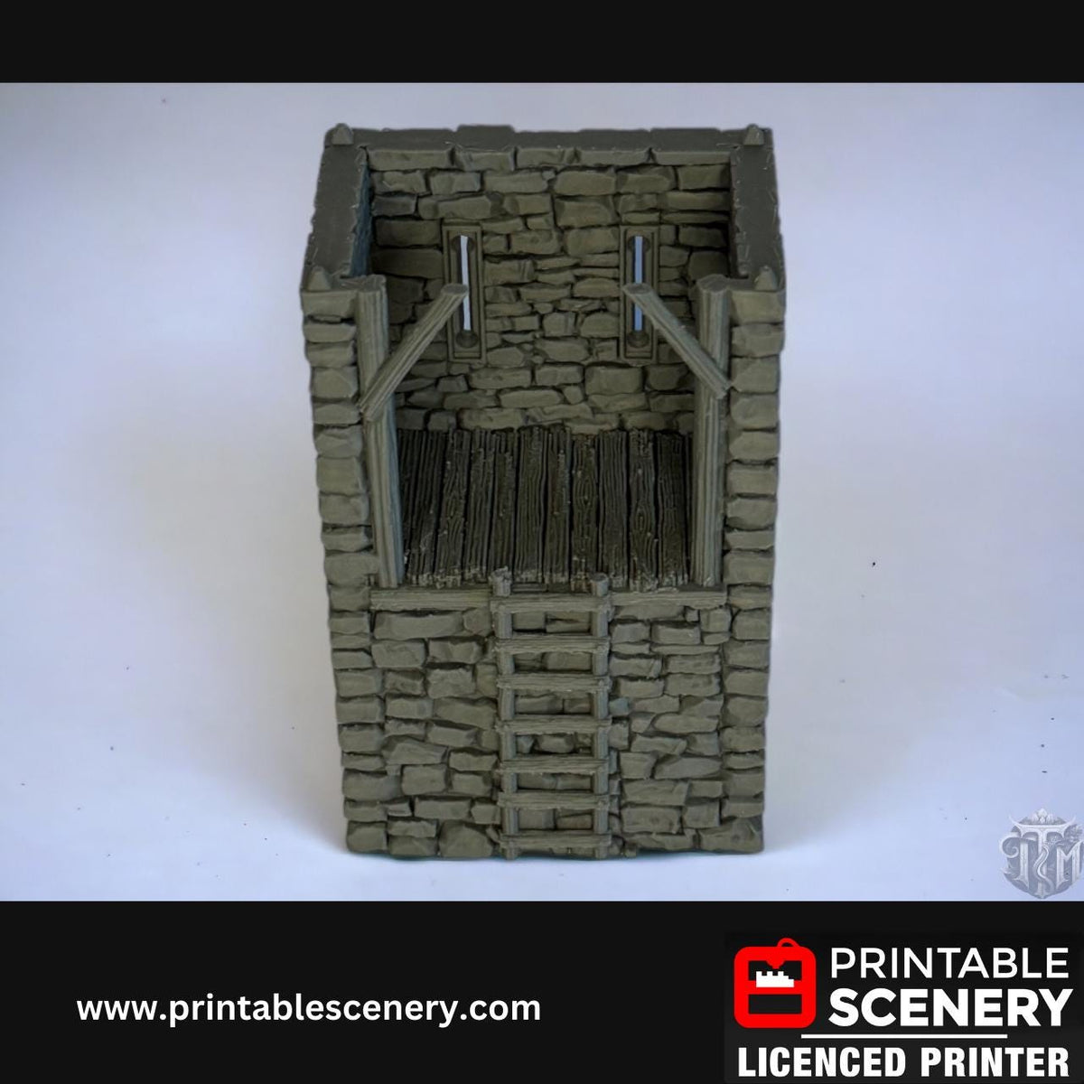 Medieval Stone Fort Walls, Terrain for DND and Tabletop Games, TTRPG, 28mm, 32mm, Country and King, Castle