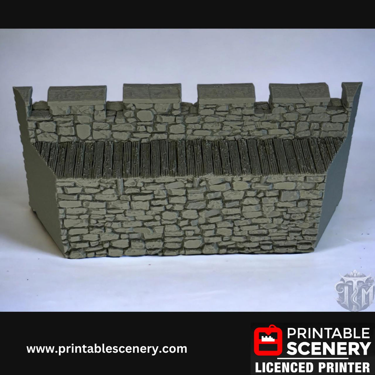 Medieval Stone Fort Walls, Terrain for DND and Tabletop Games, TTRPG, 28mm, 32mm, Country and King, Castle