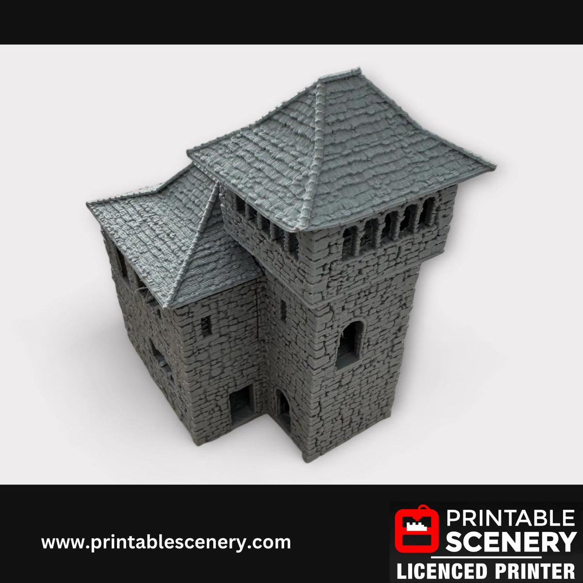 Medieval Stone Castle - Kings Quarters, Terrain for DND and Tabletop Games, TTRPG, 28mm, 32mm, Country and King, fort