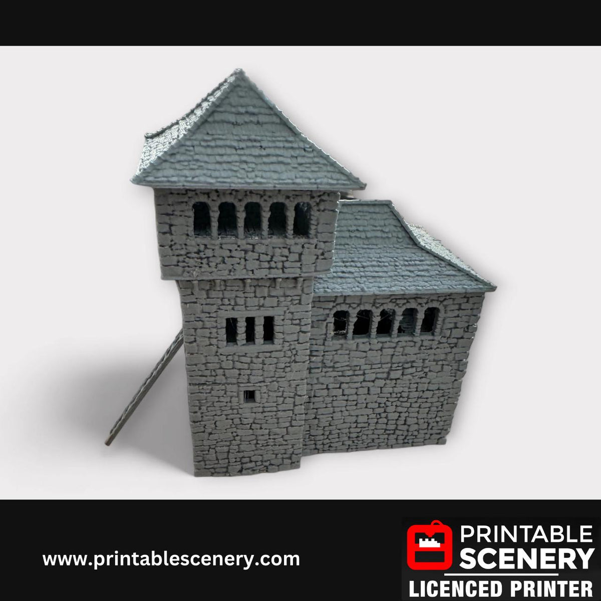 Medieval Stone Castle - Kings Quarters, Terrain for DND and Tabletop Games, TTRPG, 28mm, 32mm, Country and King, fort