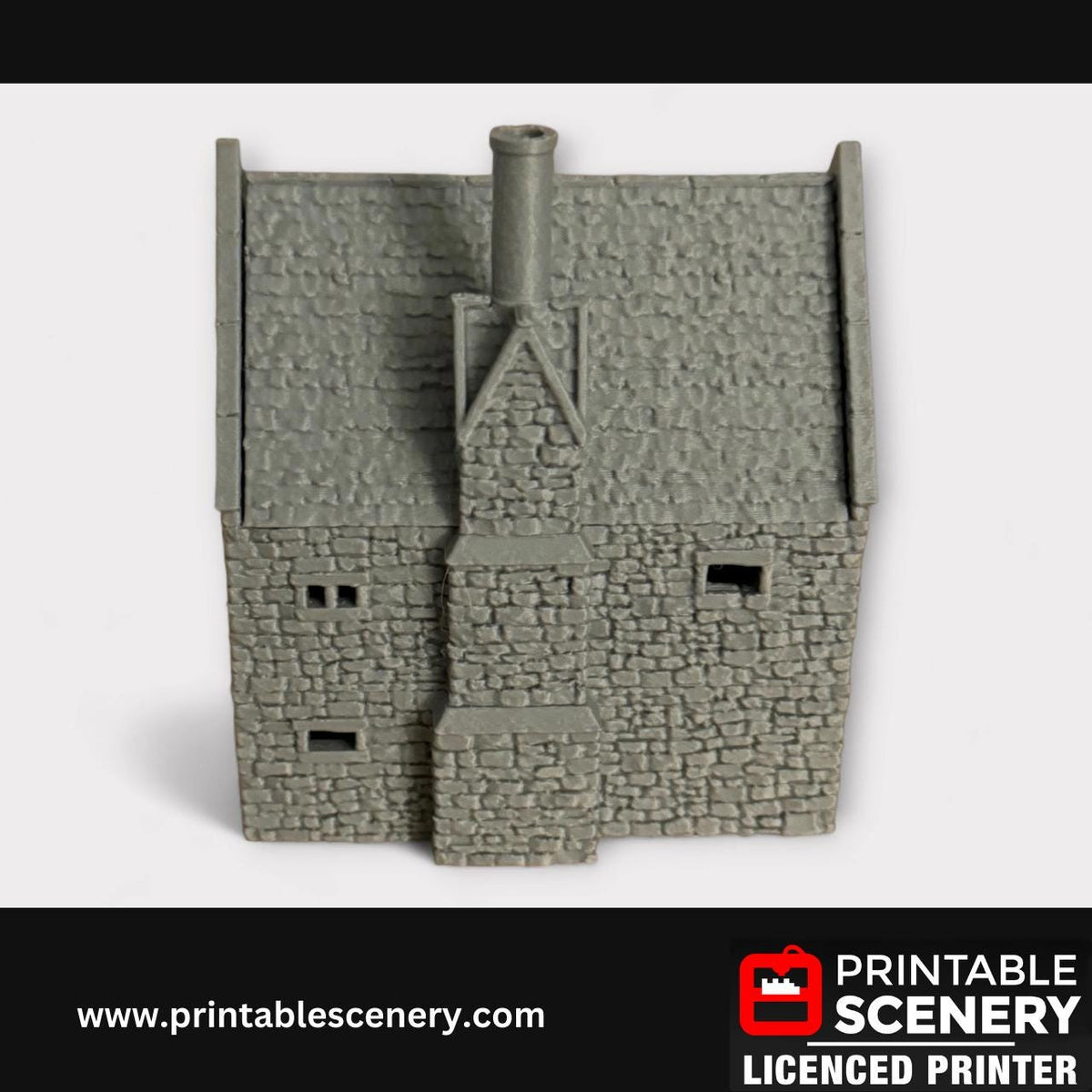 Medieval Norman Stone Manor, Terrain for DND and Tabletop Games, TTRPG, 28mm, 32mm, Country and King, fort, Printable Scenery
