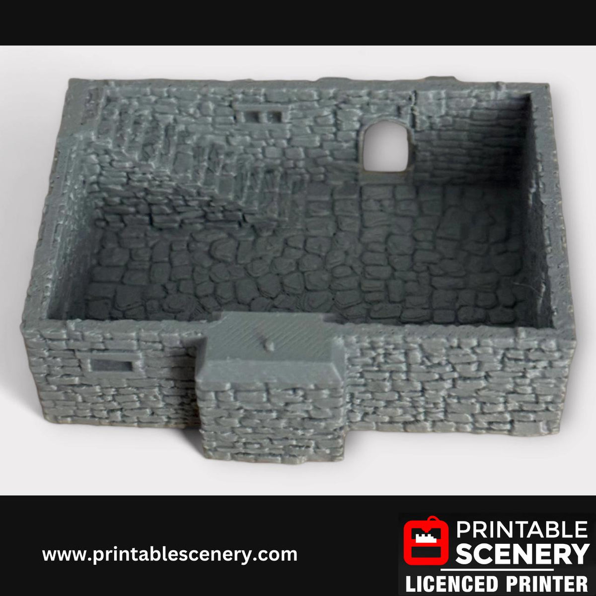 Medieval Norman Stone Manor, Terrain for DND and Tabletop Games, TTRPG, 28mm, 32mm, Country and King, fort, Printable Scenery