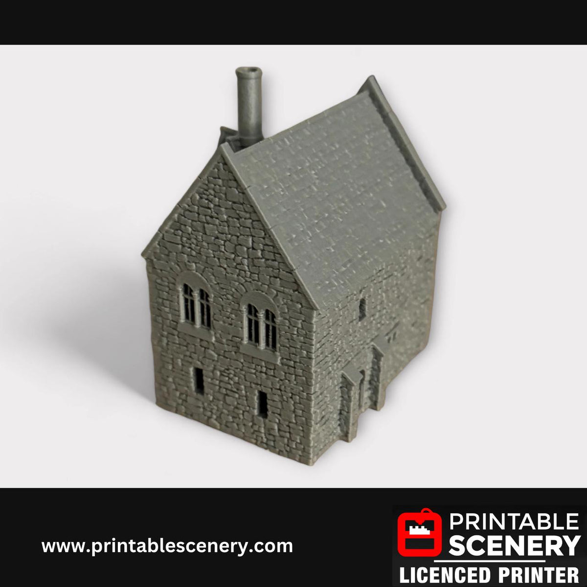 Medieval Norman Stone Manor, Terrain for DND and Tabletop Games, TTRPG, 28mm, 32mm, Country and King, fort, Printable Scenery
