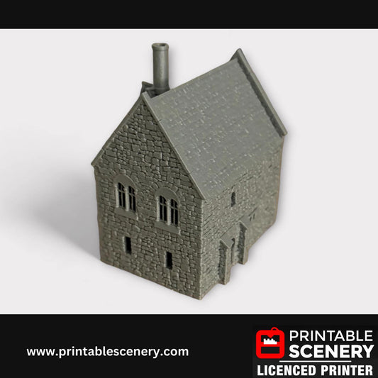 Medieval Norman Stone Manor, Terrain for DND and Tabletop Games, TTRPG, 28mm, 32mm, Country and King, fort, Printable Scenery