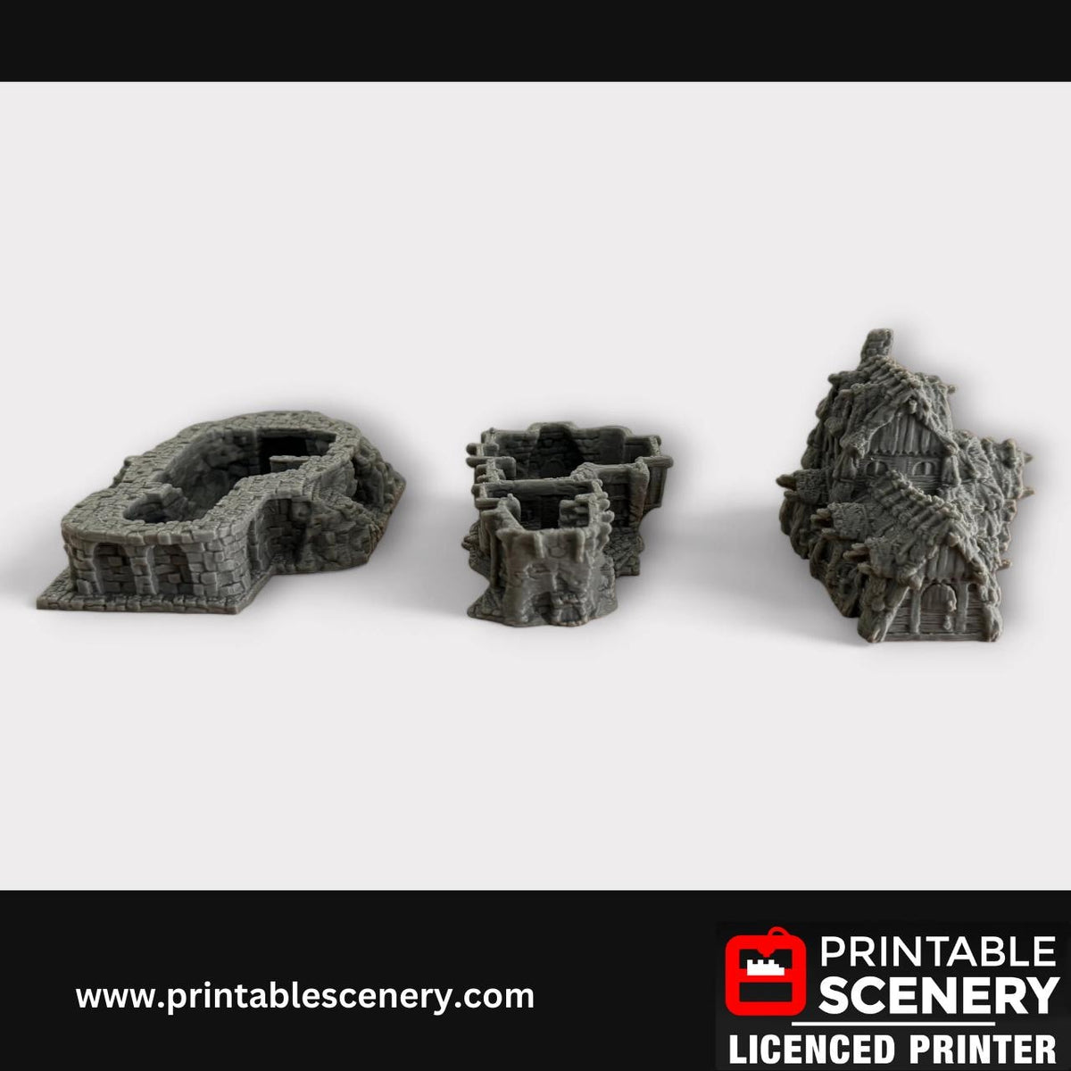 Medieval Fantasy Scatter Terrain - Hagglethorn Longhouse for DND Adventures, 32mm & 28mm Scale Tabletop, 3D Printed