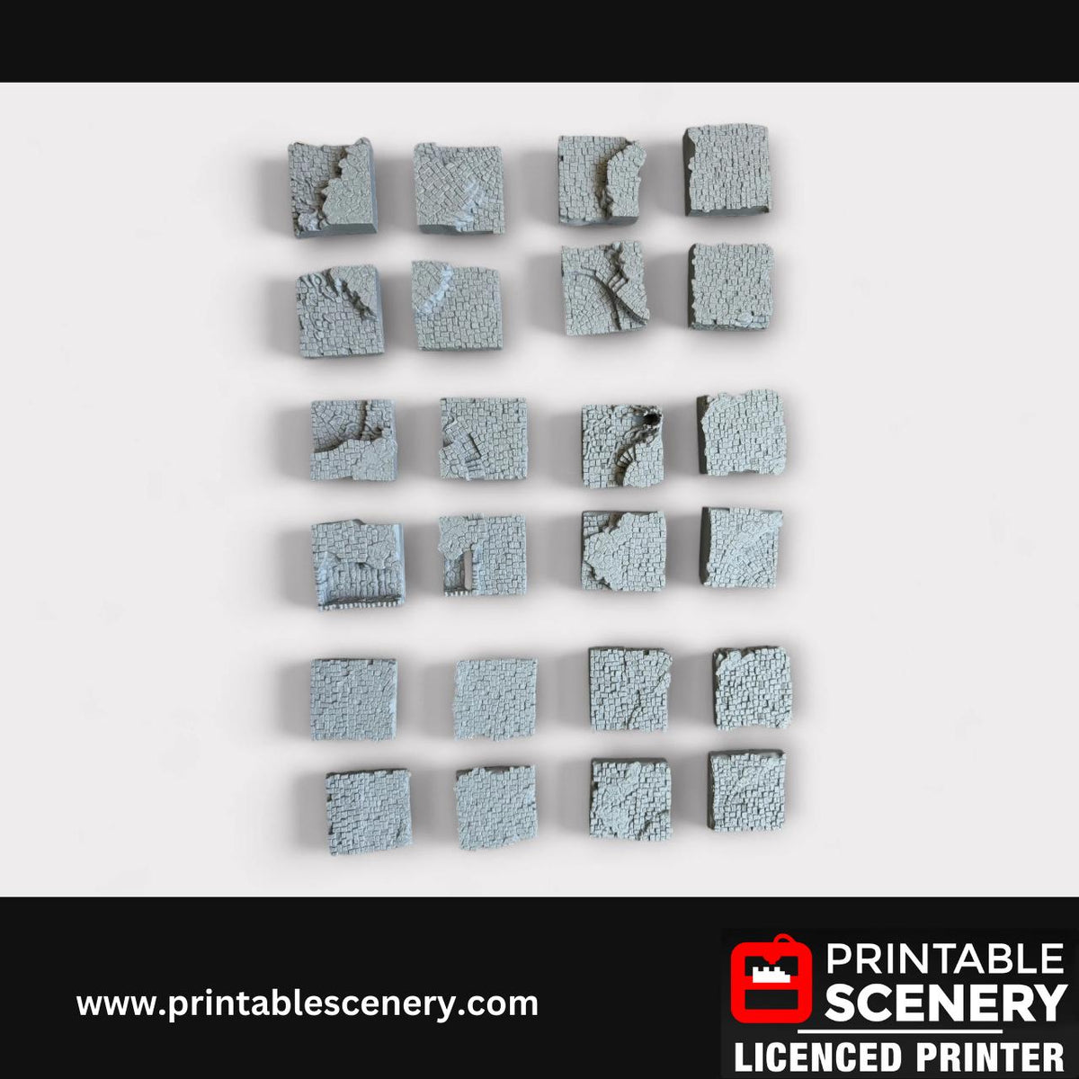 Hagglethorn Hollow Town Square Tiles Terrain Set (24 pieces), Tabletop DND Scatter, Miniatures Landscape, Printable Scenery, TTRPG