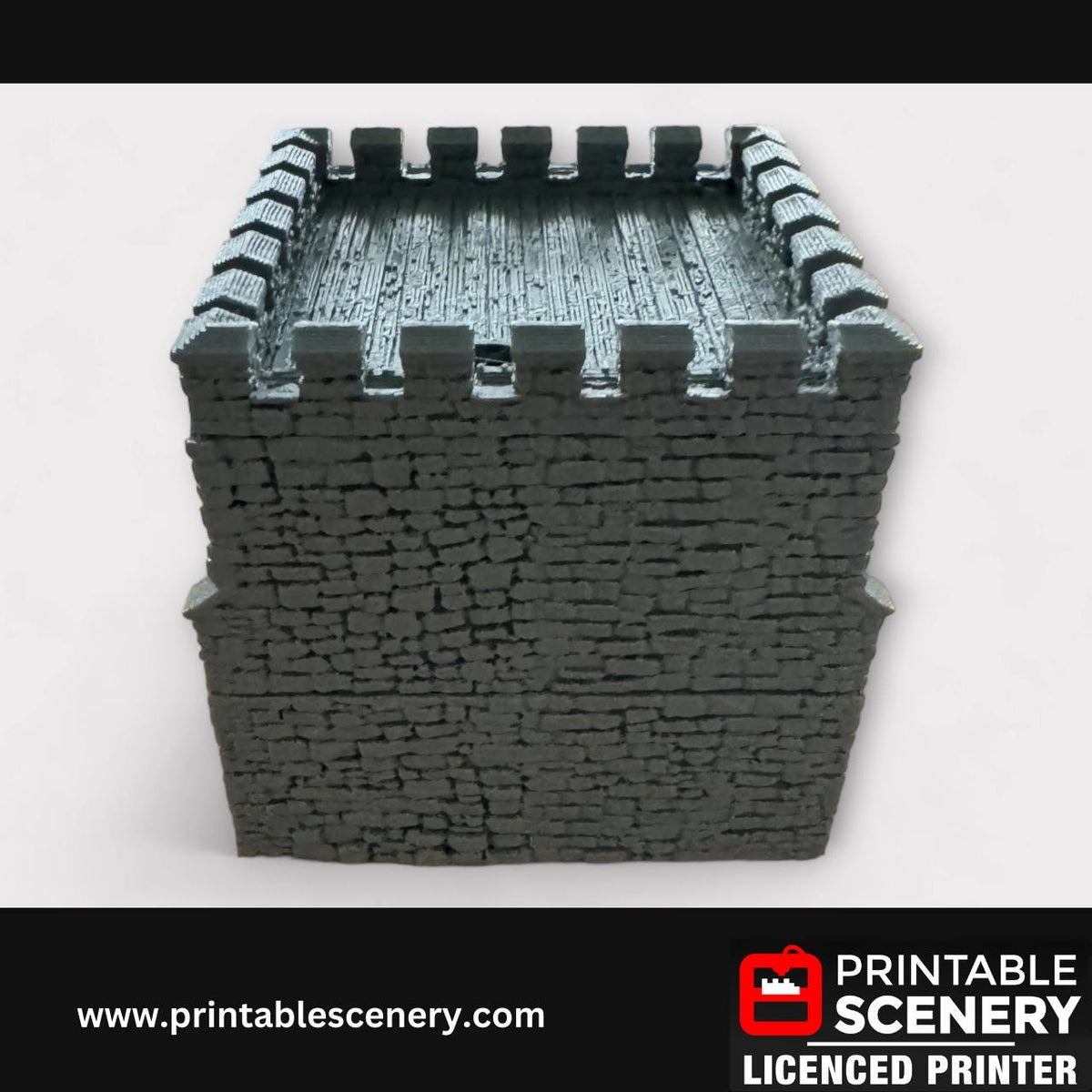 Medieval Stone - Norman Square Keep, Terrain for DND and Tabletop Games, TTRPG, 28mm, 32mm, Country and King, fort, Printable Scenery