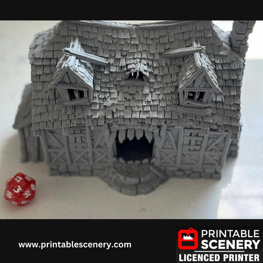 Tabletop Mimic House Terrain, DND, Fantasy TTRPG, Dungeon Master, 28mm, Shadowfey, Wargaming