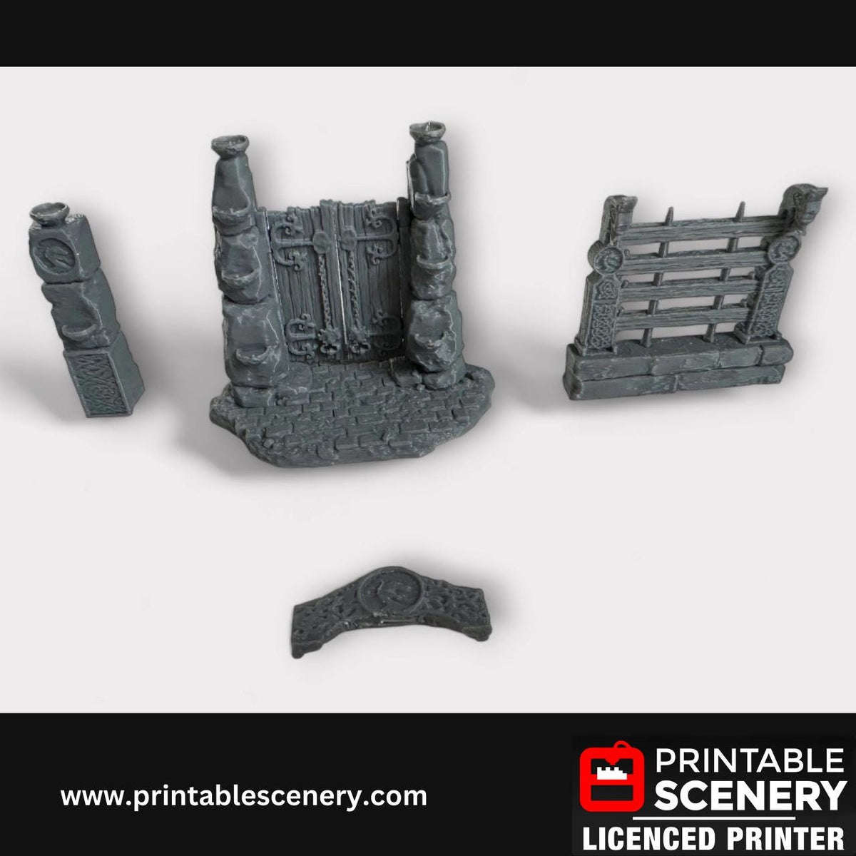 Hagglethorn Hollow Gates & Fences Terrain Set, Tabletop DND Scatter, Miniatures Landscape, Printable Scenery, TTRPG