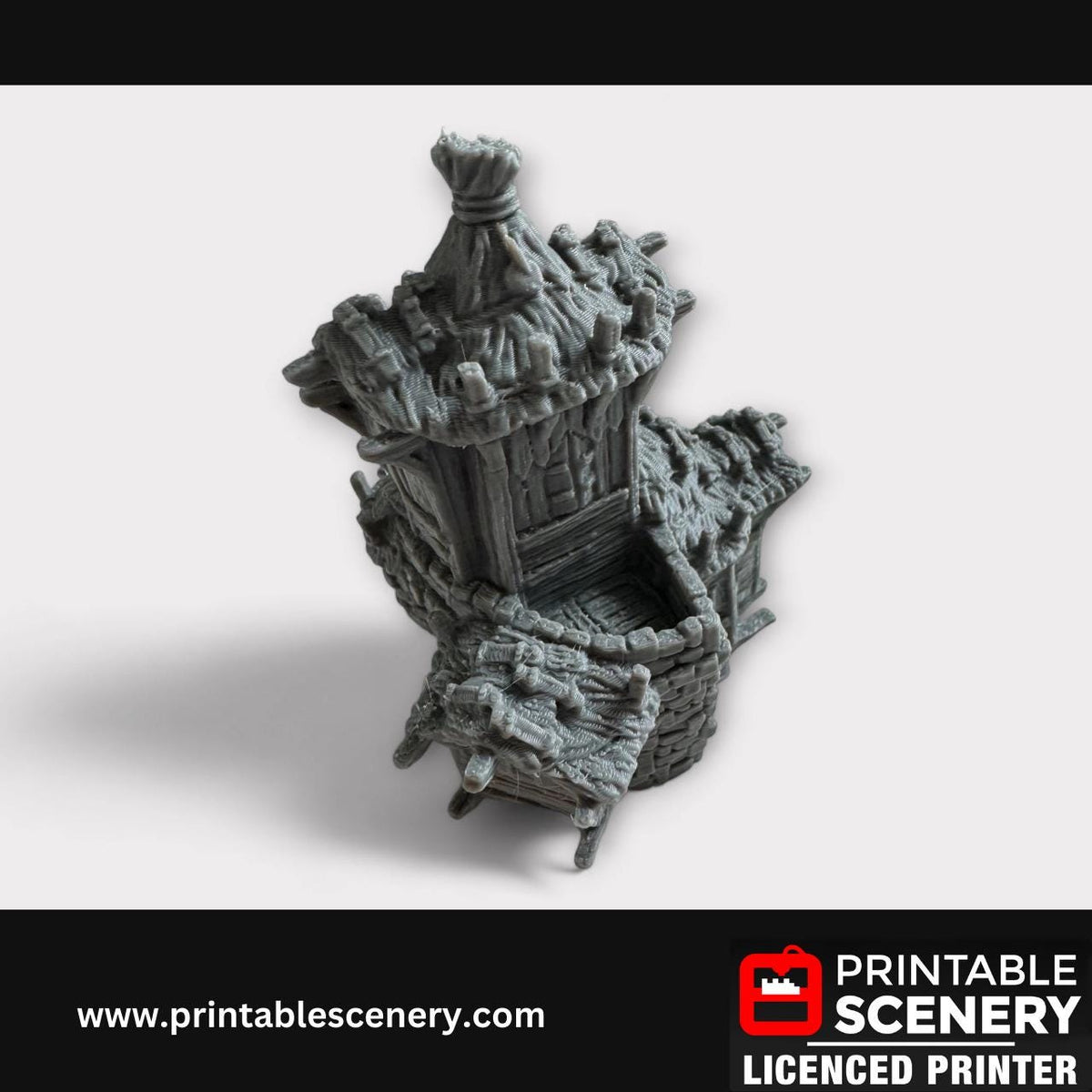 Medieval Fantasy Scatter Terrain - Hagglethorn Barracks for DND Adventures, 32mm & 28mm Scale Tabletop, 3D Printed