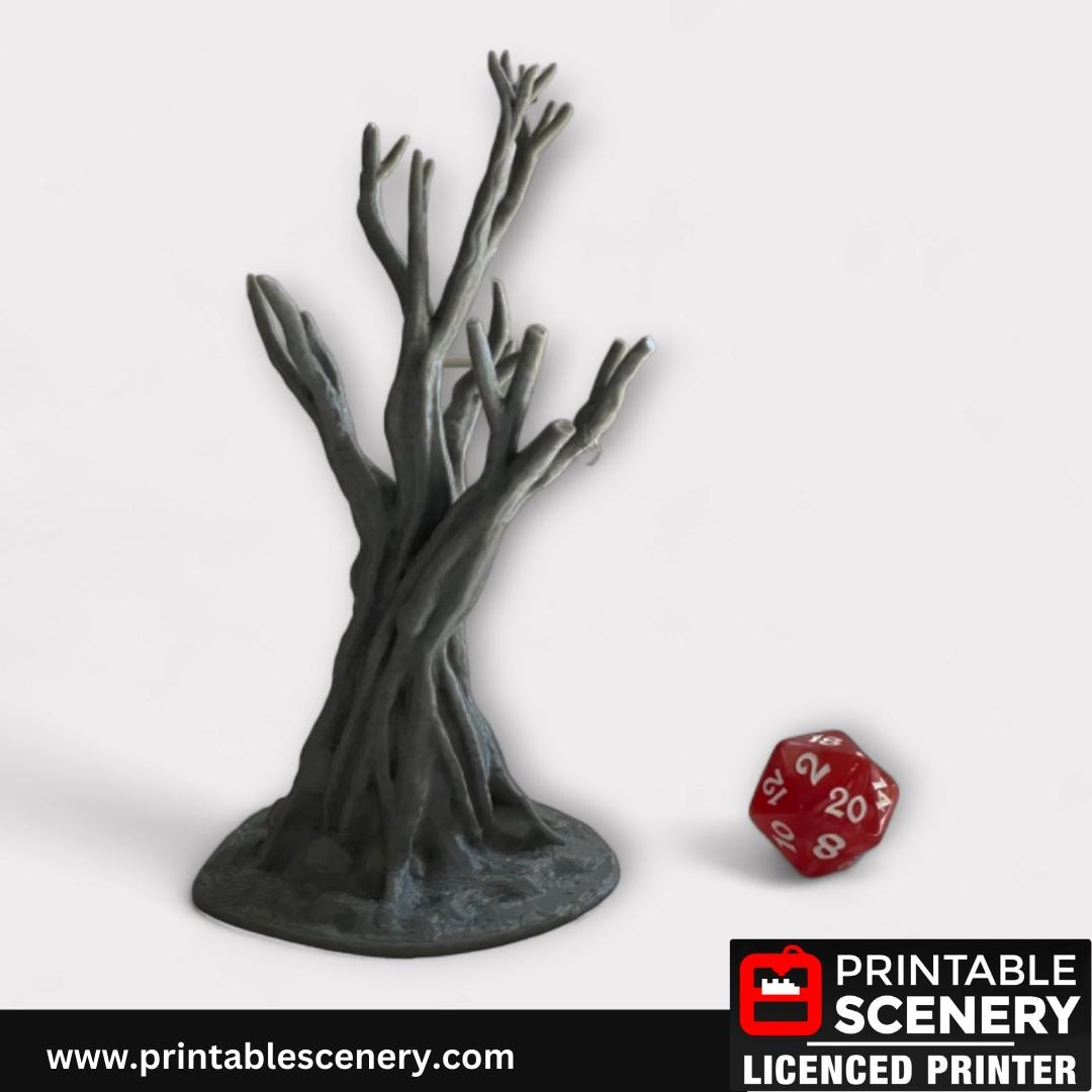 Gnarly Tree Scatter Terrain, Miniature Forest, Tabletop Gaming, 28mm, Winterdale, Printable Scenery, 3d Print
