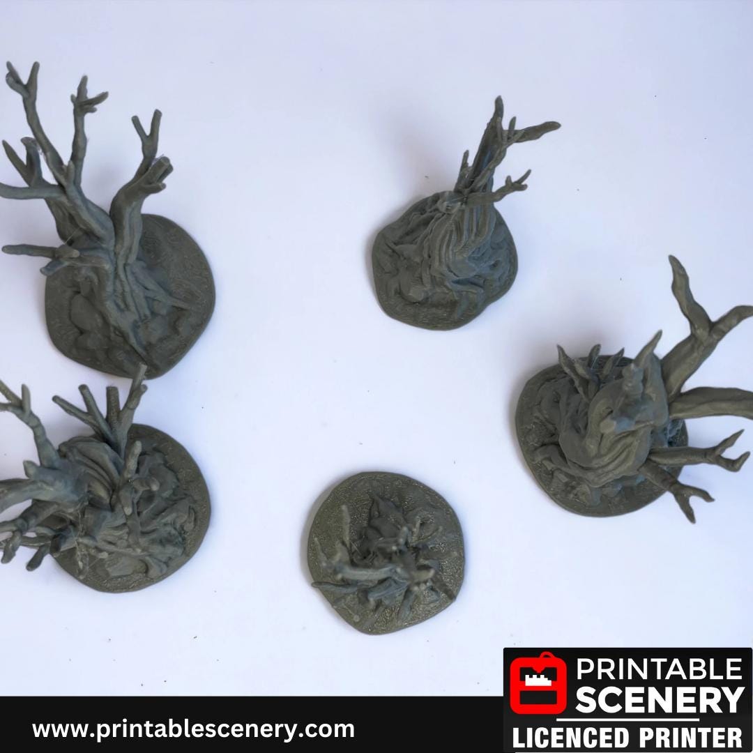 Gnarly Tree Scatter Terrain, Miniature Forest, Tabletop Gaming, 28mm, Winterdale, Printable Scenery, 3d Print