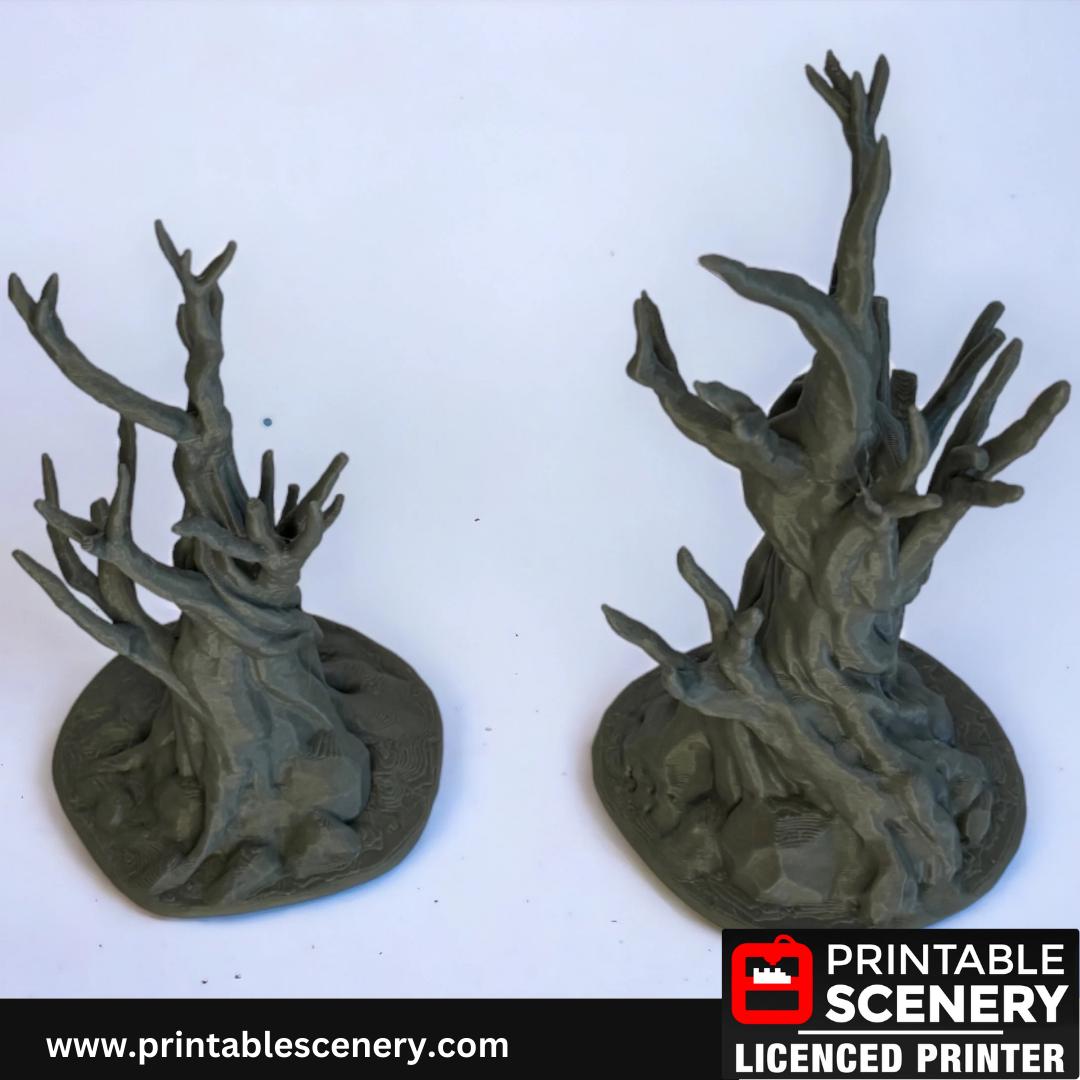 Gnarly Tree Scatter Terrain, Miniature Forest, Tabletop Gaming, 28mm, Winterdale, Printable Scenery, 3d Print