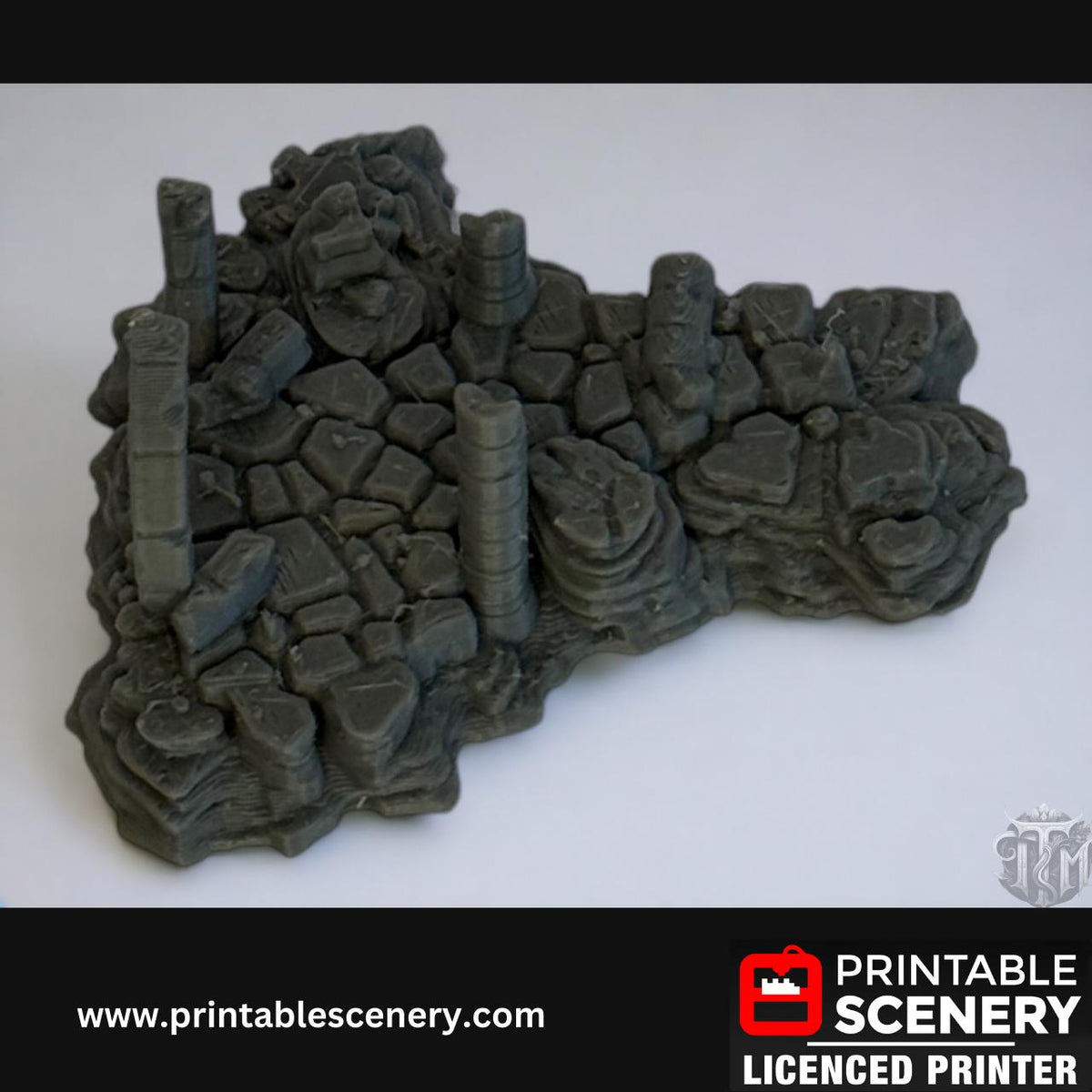 Ancient Ruins Scatter Terrain Set for DND, Roleplay, and Tabletop Games - Detailed Stone Structures for Immersive Adventures