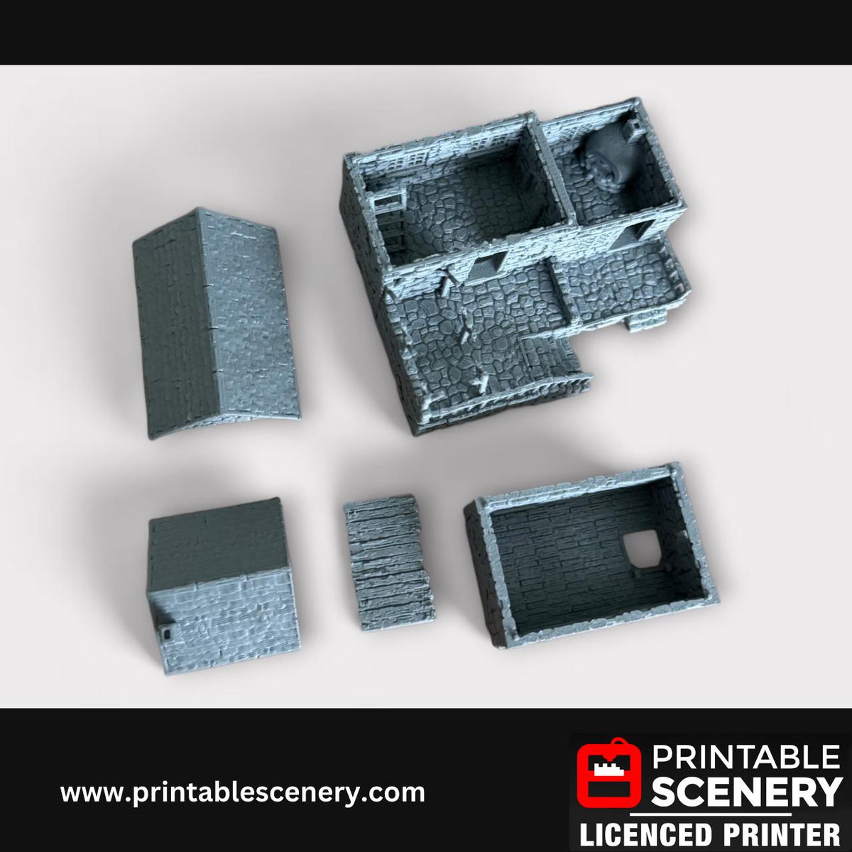 Medieval Stone Bakers House, Terrain for DND and Tabletop Games, TTRPG, 28mm, 32mm, Country and King, fort, Printable Scenery