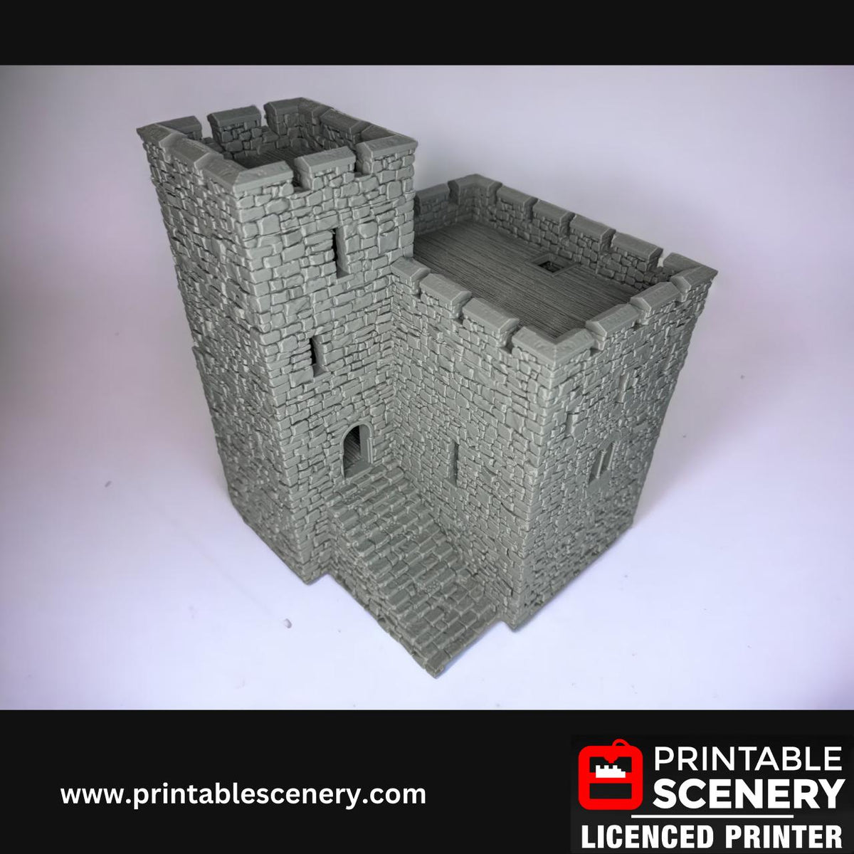 Medieval Stone Castle - Terrain for DND and Tabletop Games, TTRPG, 28mm, 32mm, Country and King, fort