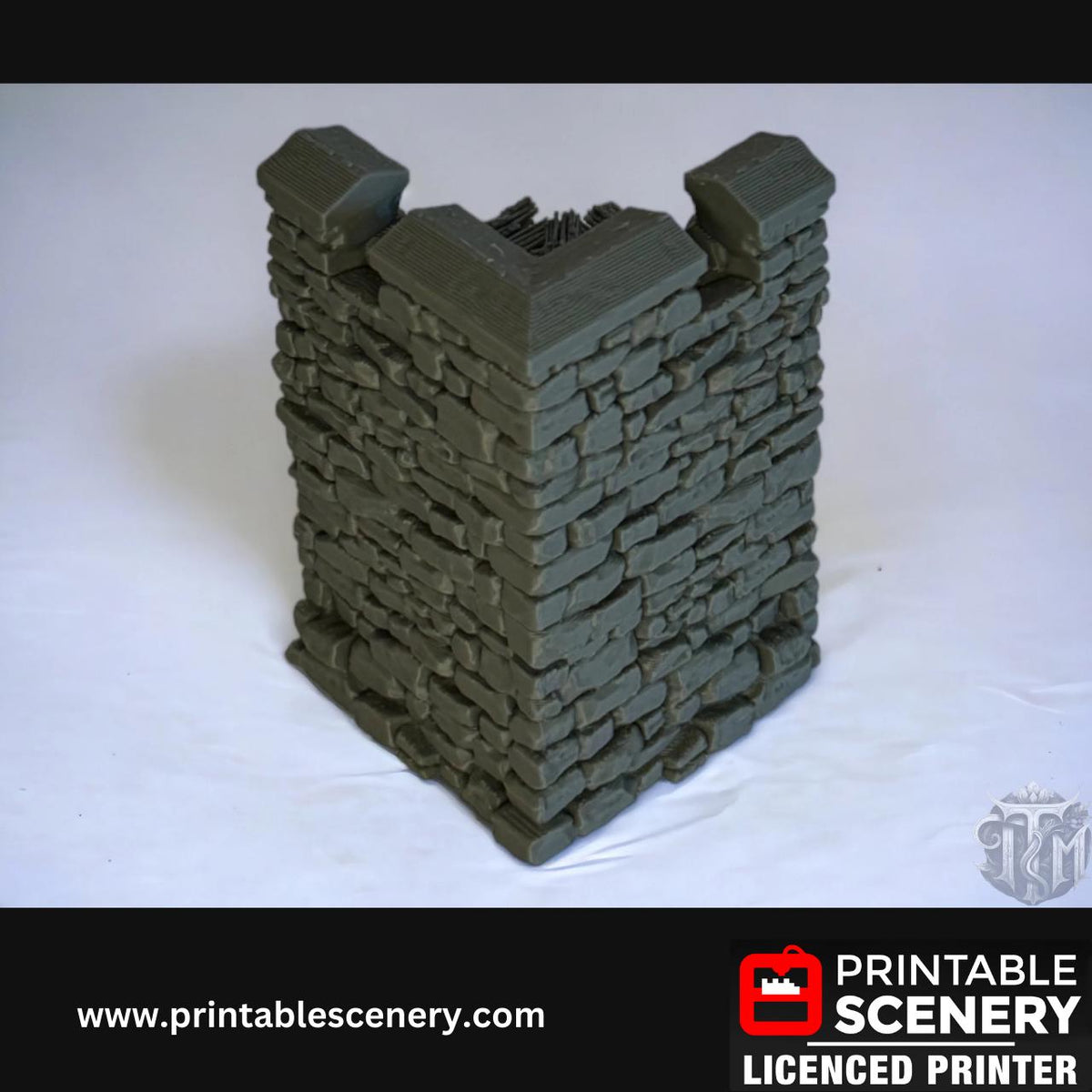 Medieval Stone Fort Walls, Terrain for DND and Tabletop Games, TTRPG, 28mm, 32mm, Country and King, Castle