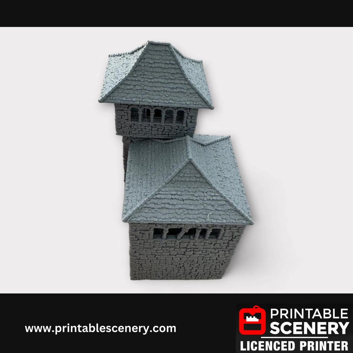 Medieval Stone Castle - Kings Quarters, Terrain for DND and Tabletop Games, TTRPG, 28mm, 32mm, Country and King, fort