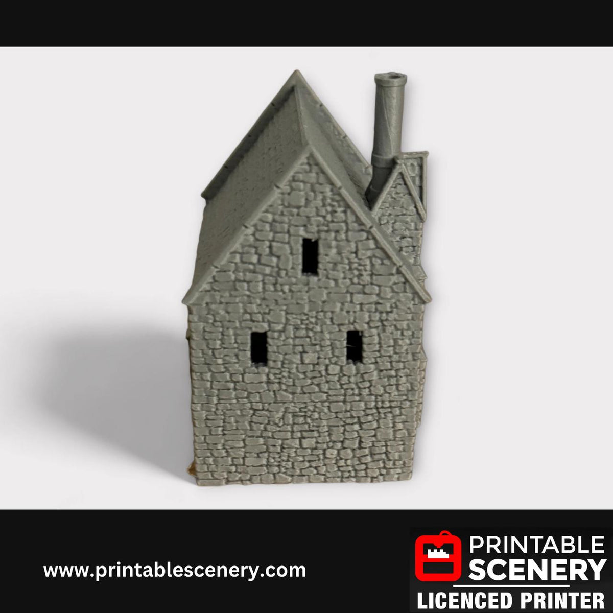 Medieval Norman Stone Manor, Terrain for DND and Tabletop Games, TTRPG, 28mm, 32mm, Country and King, fort, Printable Scenery