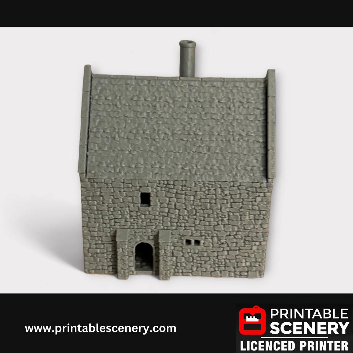 Medieval Norman Stone Manor, Terrain for DND and Tabletop Games, TTRPG, 28mm, 32mm, Country and King, fort, Printable Scenery