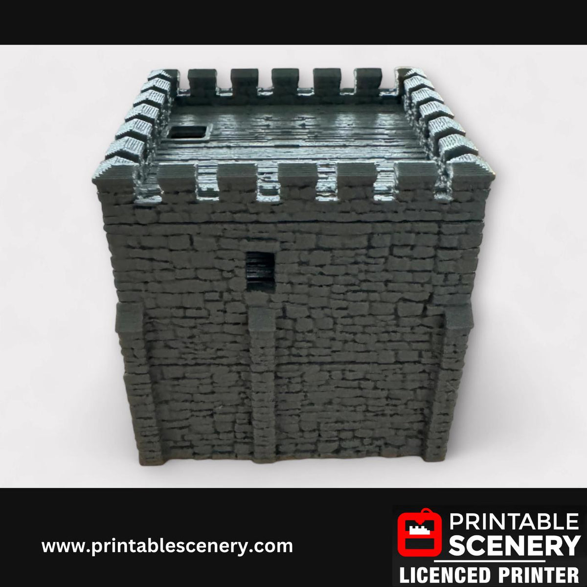 Medieval Stone - Norman Square Keep, Terrain for DND and Tabletop Games, TTRPG, 28mm, 32mm, Country and King, fort, Printable Scenery