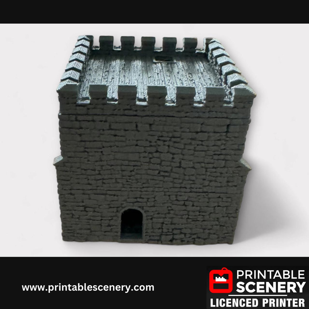 Medieval Stone - Norman Square Keep, Terrain for DND and Tabletop Games, TTRPG, 28mm, 32mm, Country and King, fort, Printable Scenery