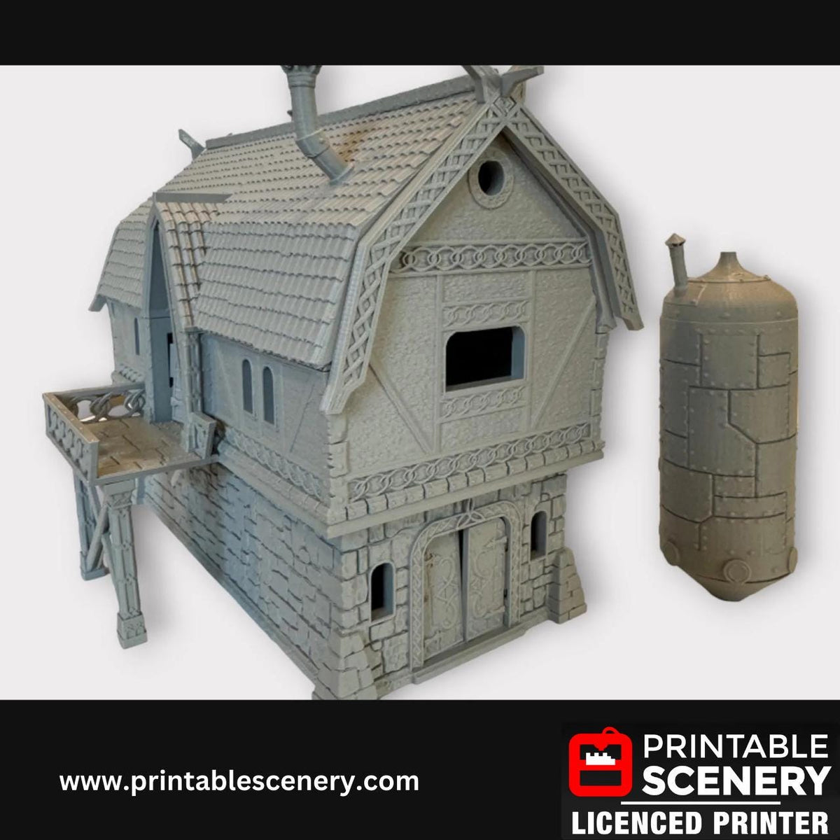 Detailed Dwarf Brewhouse Terrain Miniature, Fantasy Gaming Mini Figure, Tabletop RPG Decor, 28mm, 32mm Scale, 3d Print, Printable Scenery