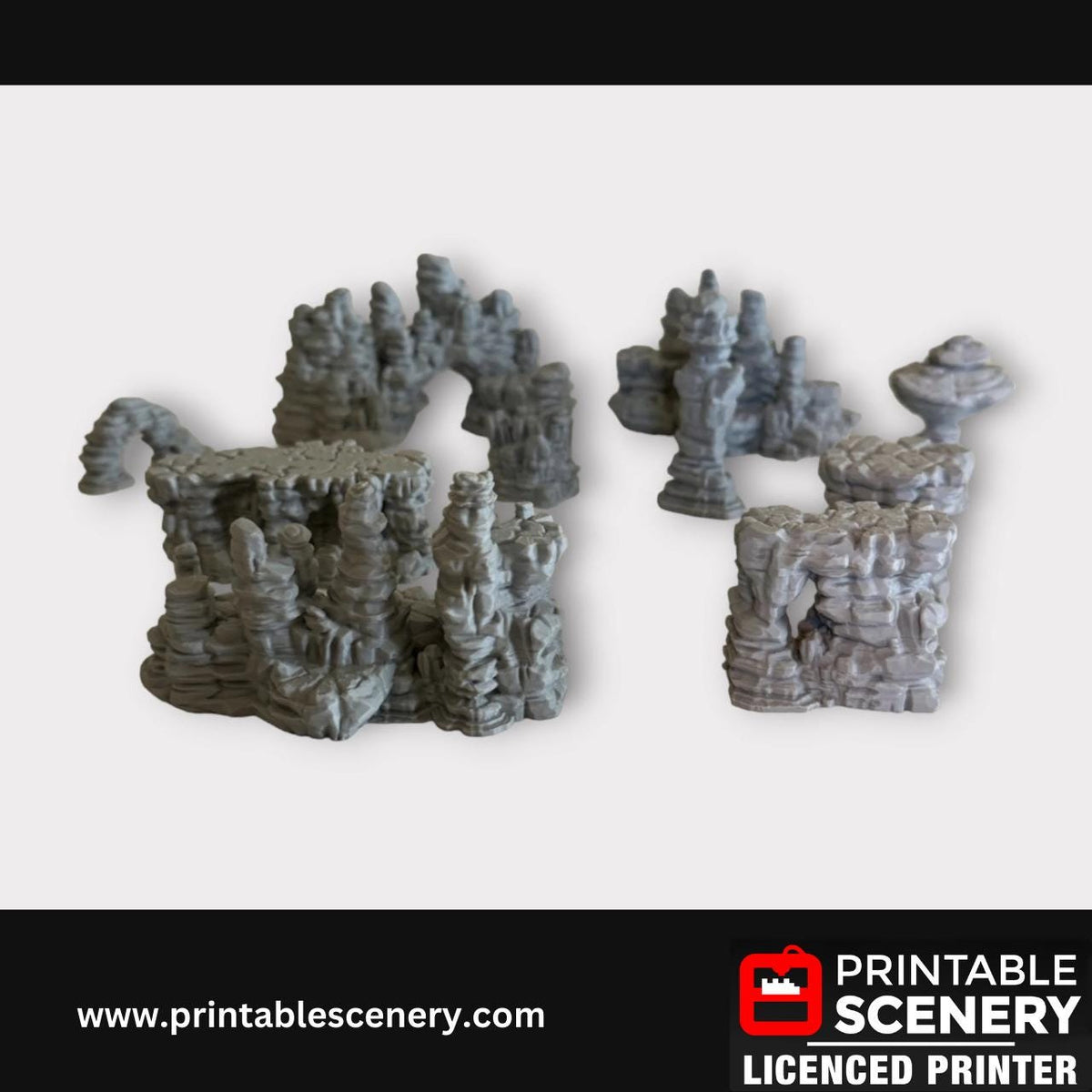 Tabletop Canyon Rocks Scatter Terrain Kit, Miniatures, Tabletop RPG, Printed Terrain Set