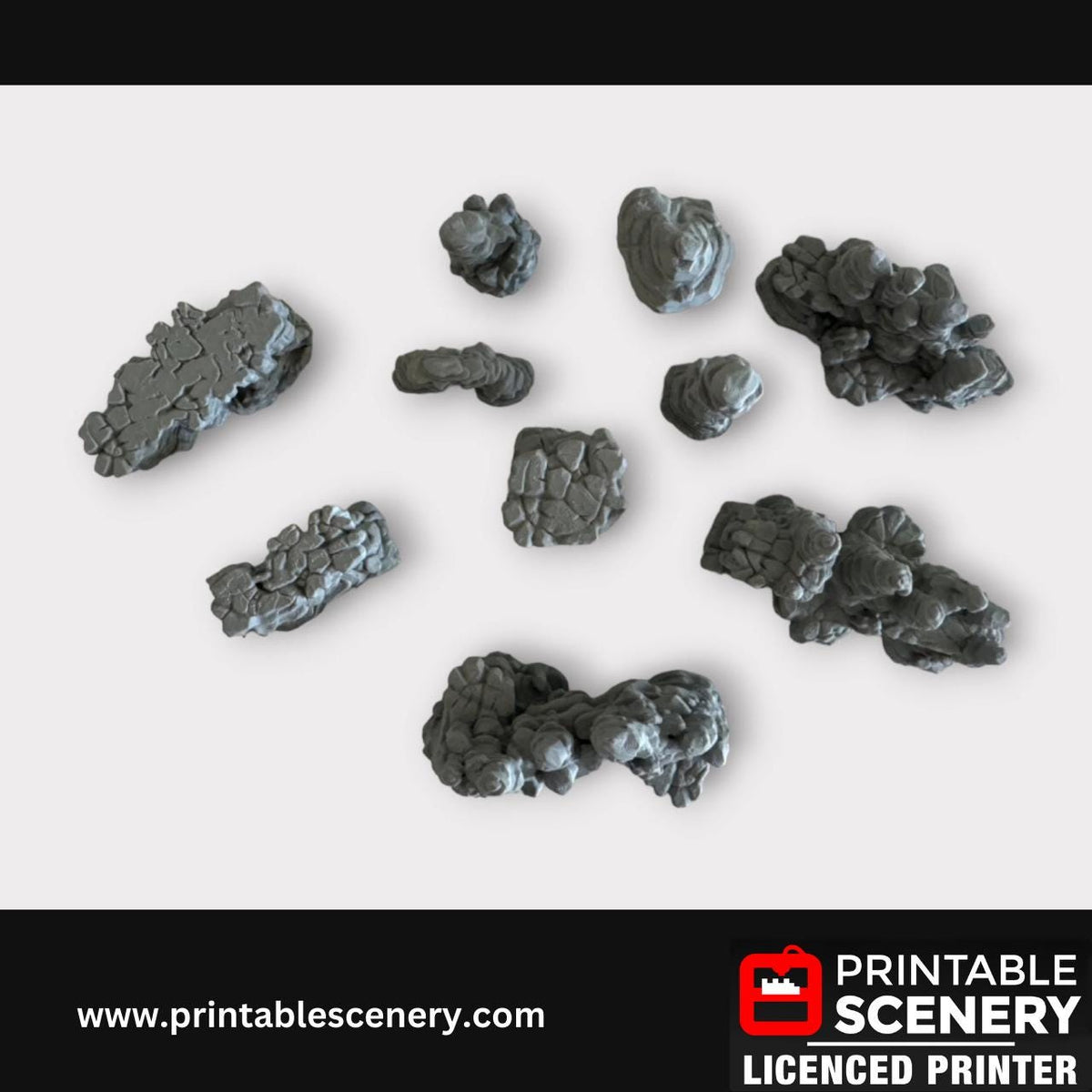 Tabletop Canyon Rocks Scatter Terrain Kit, Miniatures, Tabletop RPG, Printed Terrain Set