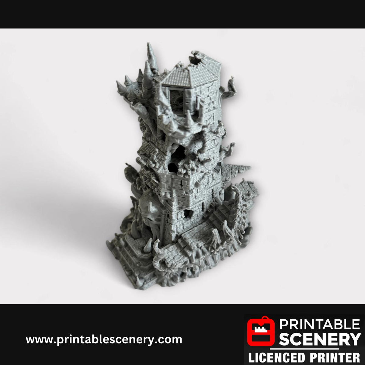 Demonhelm Fortress, Scatter Terrain, DND Tabletop Decor, Handcrafted RPG Miniatures, 28mm, Minis, Printable Scenery, Fantasy