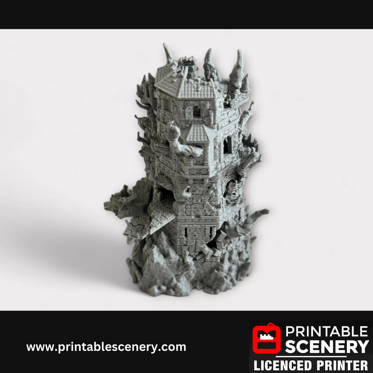 Demonhelm Fortress, Scatter Terrain, DND Tabletop Decor, Handcrafted RPG Miniatures, 28mm, Minis, Printable Scenery, Fantasy