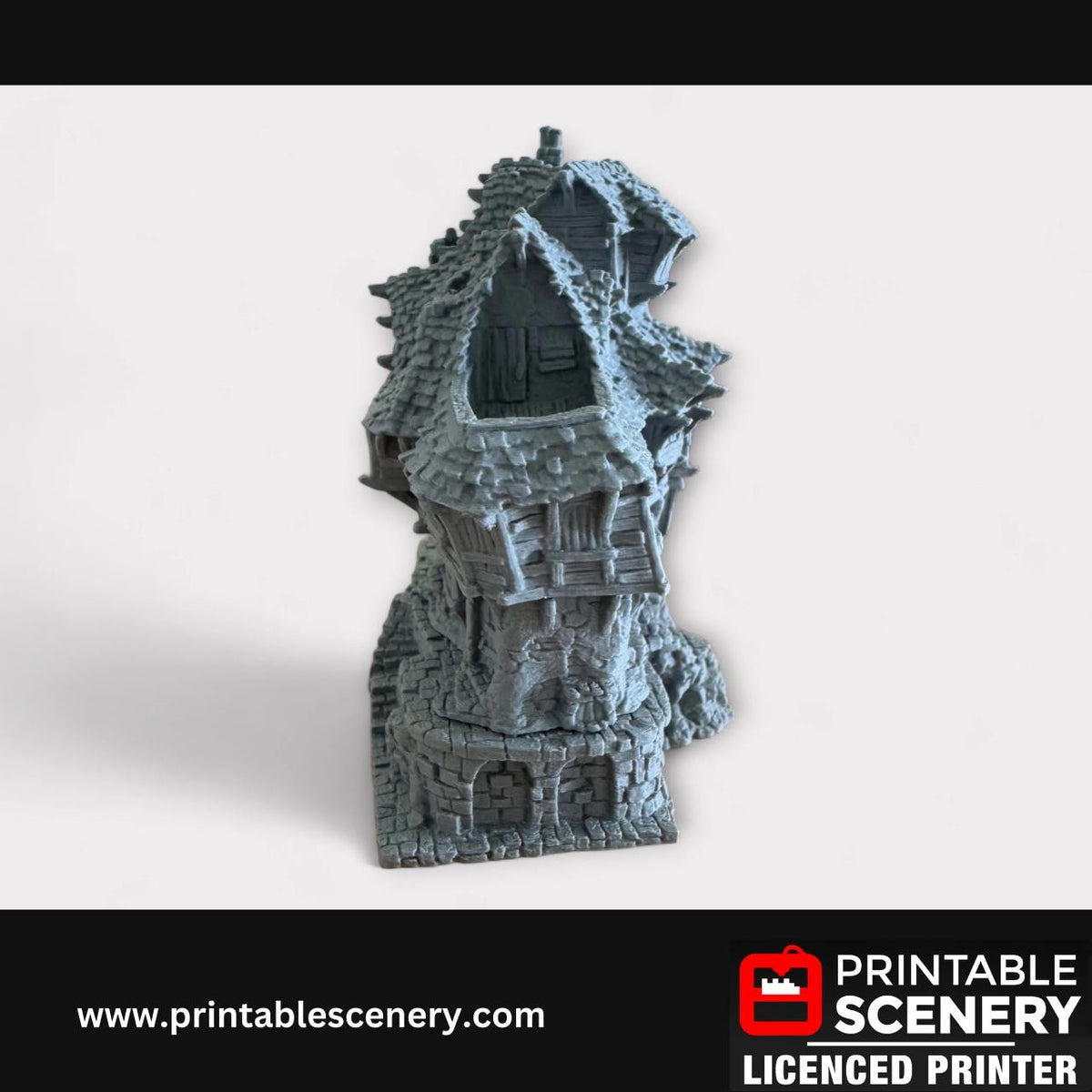 Medieval Fantasy Scatter Terrain - Hagglethorn Tavern for DND Adventures, 32mm & 28mm Scale Tabletop, 3D Printed